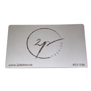 Visitenkarte aus Edelstahl mit Gravur 0,5mm dick