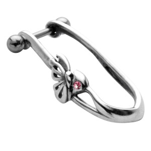 316L Helix Piercing  1.2x6m  Schmetterling links
