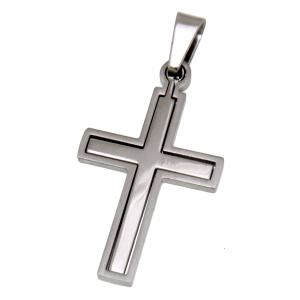 Anhänger Kreuz aus Edelstahl, zweiteilig