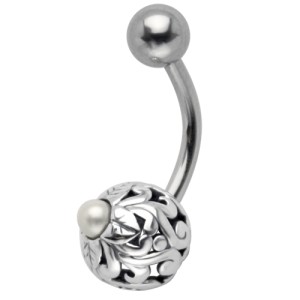 Bauchnabelpiercing mit Perle 925 Silber Design Perle