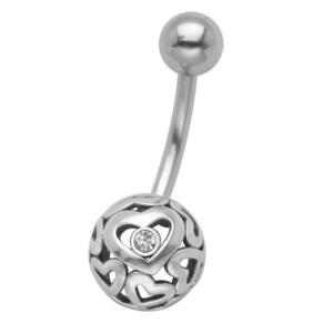 Bauchnabelpiercing mit Herz 925 Silber Design