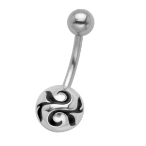 Bauchnabelpiercing Ranke mit 925 Silber Design