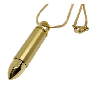 Asche Anhänger Patrone gold aus Edelstahl