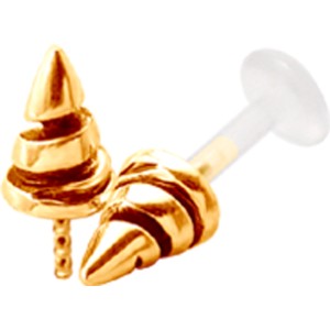 9 Karat Gold Stud mit 1.2x8mm PMFK Labret