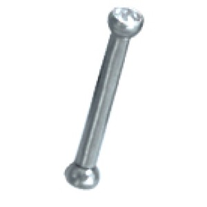 316l Chirurgenstahl Mini Barbell Innengewinde Farbiger Kristallkugel verschiedene Größen