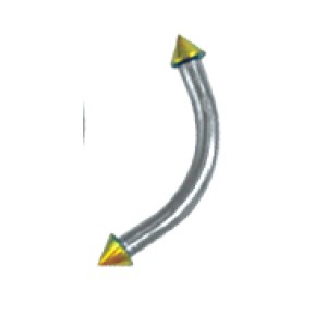 316L Chirurgenstahl Bananen-Innengewinde green Spitze 1.2x10mm