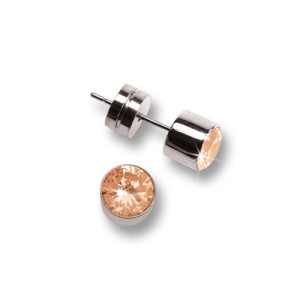 Ohrstecker aus Stahl, Zirkonia champagner
