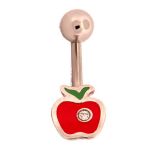 Bauchnabelpiercing mit 925 Silber Apfel Design