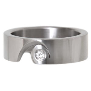 Edelstahlring mit Einzelkristall | Minimalistisches Statement-Schmuckstück