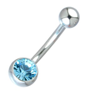 316L Chirurgenstahl Bauchnabel Mini Stecker juwelliert,1,6x8mm, light rose