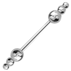 Mini Barbell Hantel 1.0mm aus Stahl mit zwei Aufschraubsätzen