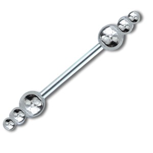 Mini Barbell Hantel 1.2mm aus Stahl mit zwei Aufschraubsätzen