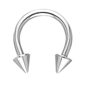 316L Hufeisen Piercing mit Spitze1,2 x 12mm