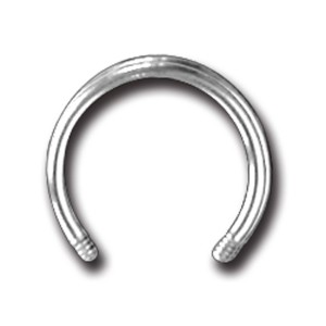 Horseshoe piercing without balls in 1.0 to 1.6mm thickness