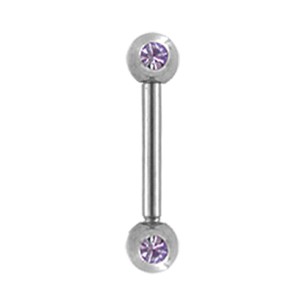 316L Juwellierte Augenbraue Hantel1.2x6mm ,leuchtend rot