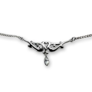 Bauchkette Back Belly Chain aus 925 Sterling Silber, fein mit Herz