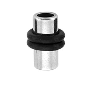 316L Chirurgenstahl Flesh Tunnel mit zwei Gummi-Stoppern, ; 6.0mm