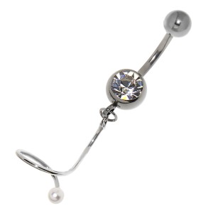 Piercing gebogen Bauchnabel mit Spiraldesign 01