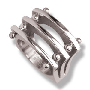 Dreistab-Ring aus Edelstahl | Modernes Geometrisches Statement-Accessoire