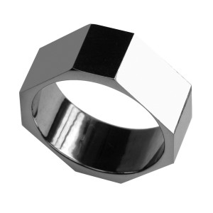 Eckiger Ring aus Wolfram