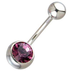 Titanium Stab gebogen,1,6x8mm, hp/garnet