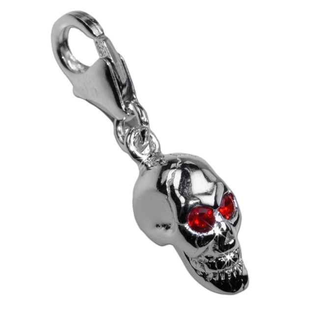 Charm Anhänger Totenkopf Herz Anhänger aus 925 Sterlingsilber