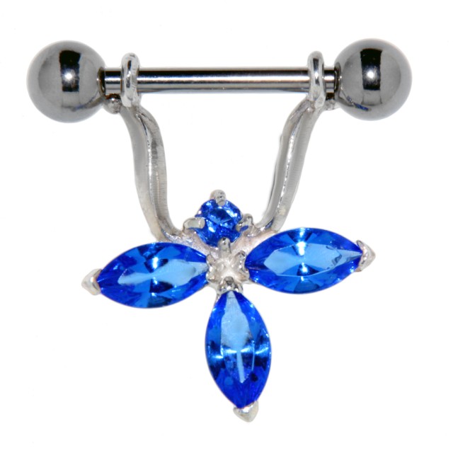 Brustwarze Piercing aus 925 Sterling Silber, filigranes Motiv, mit