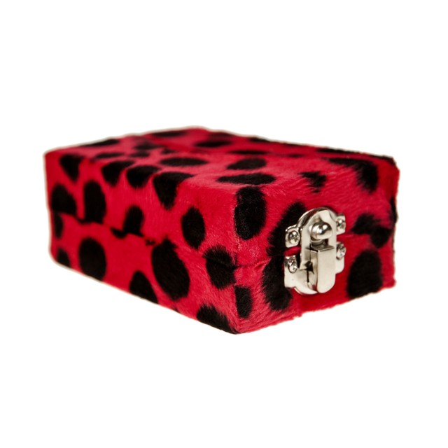 Piercing-Aufbewahrungsbox klein leer Flecken rot und ...