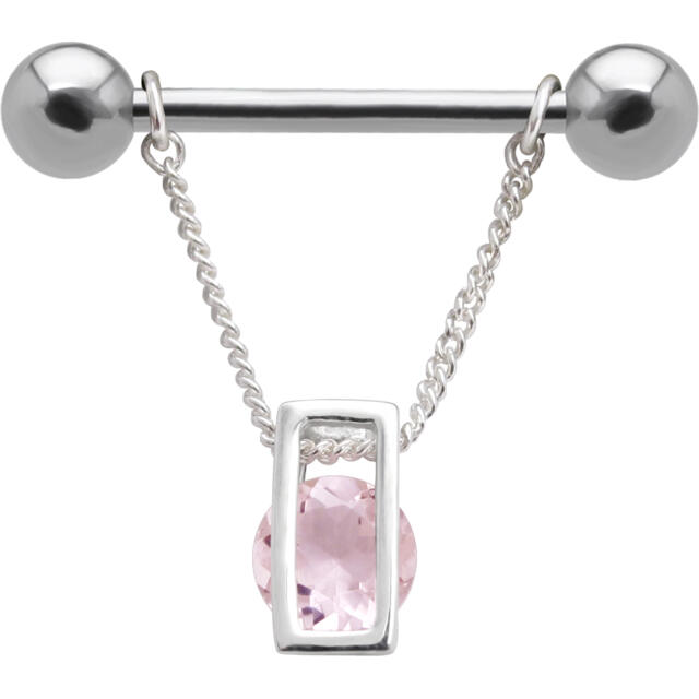 Brustwarzenpiercing mit beweglichem Kristall [NP3D06]