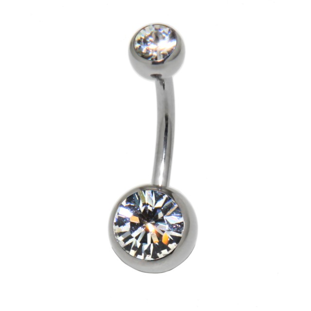 Bauchnabel Piercing Delfin Stecker Kristall Banane Chirurgenstahl 316L 