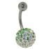 Bauchnabel Körperschmuck Piercing mit  Kristallen in1.6x6mm / 1.6x8mm / 1.6x10mm / 1.6x12mm / 1.6x14mm Länge, 80-15