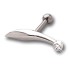Helix Ohrpiercing 1.2x6mm mit 925 Sterling Silberdesign mit einem kleinen Swarovski Kristall