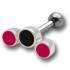 TIP Ohrpiercing mit 925 Silber UV-Design und 316L Barbell 12E