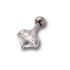 Helix Ohrpiercing 1.2x6mm mit 925 Sterling Silberdesign mit einem eckigem Kristall