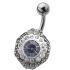 Bauchnabel Piercing mit Silber Design - Art Deko Style