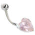 Bauchnabel Piercing mit 925 Silber Herzkristall - WOW!