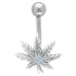 Bauchnabel Piercing mit Hanfblatt