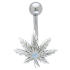 Bauchnabel Piercing mit Hanfblatt