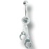 316L ChirurgenBauchnabel Piercing Stahl mit 925 Silber Handschellen,
