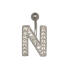 Bauchnabel K&ouml;rperschmuck Piercing im ABC-Design mit Zirkonien - Buchstabe N,1.6x6mm / 1.6x8mm / 1.6x10mm / 1.6x12mm / 1.6x14mm