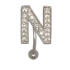 Bauchnabel K&ouml;rperschmuck Piercing im ABC-Design mit Zirkonien - Buchstabe N, 1.6x6mm / 1.6x8mm / 1.6x10mm / 1.6x12mm / 1.6x14mm