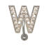 Bauchnabel K&ouml;rperschmuck Piercing im ABC-Design mit Zirkonien - Buchstabe W, 1.6x6mm / 1.6x8mm / 1.6x10mm / 1.6x12mm / 1.6x14mm