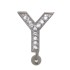 Bauchnabel K&ouml;rperschmuck Piercing im ABC-Design mit Zirkonien - Buchstabe Y, 1.6x6mm / 1.6x8mm / 1.6x10mm / 1.6x12mm / 1.6x14mm