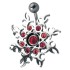 Schild für Bauchnabel Piercing 925 Sterling Silber aggressive Sonne mit Swarovski Steinen besetzt