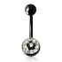 Crystallines schwarzes Bauchnabel Piercing, BL&Uuml;MCHEN