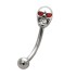 Augenbrauenpiercing 1,2x8mm mit Totenkopf-Design und Kristallen