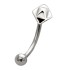 Augenbrauenpiercing 1,2x8mm mit quadratischem Design und Spitze