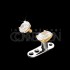 14k Oval Dermal Anchor Cap, Flat Crystal
