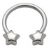 Side Hufeisen Piercing mit Sternen Motiv