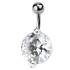 Bauchnabel Piercing mit rundem klarem Zirkon, Maxi-Gr&ouml;&szlig;e